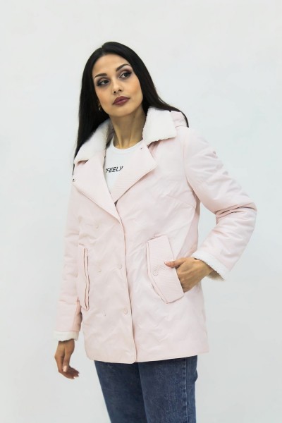 Демисезонная женская куртка Тренд весна осень 921 - розовый (НТ)