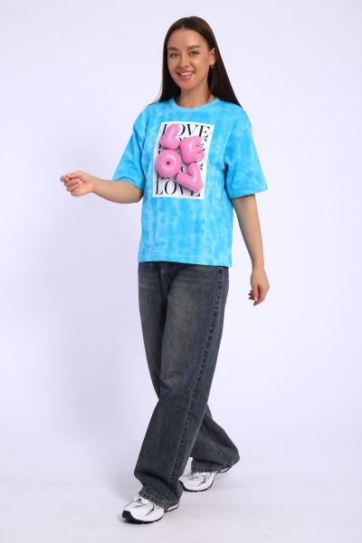 футболка женская 74254 - батик бирюза (НТ)