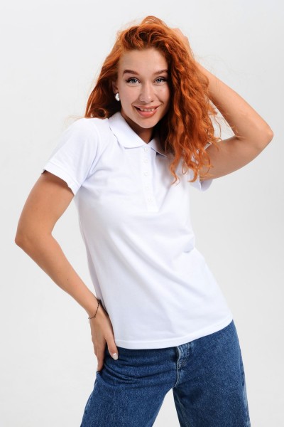 14402 футболка поло женская - белый (НТ)