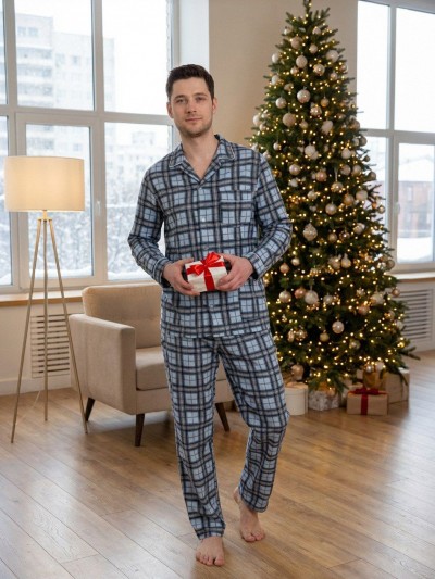 Пижама мужская Фланель - голубой (НТ) Пижама мужская Фланель - голубой (НТ)