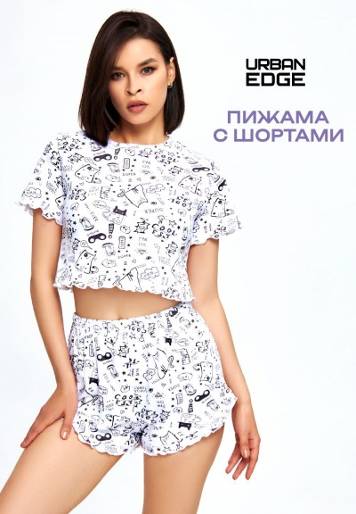 Женская пижама с шортами НП0010 - белый (НТ)