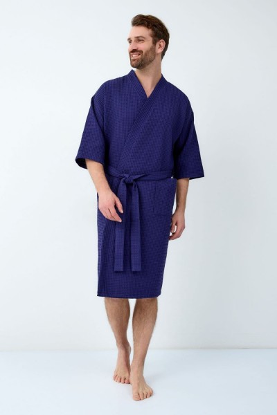 Халат Кимоно ВК-242 мужской - синий (НТ) Халат Кимоно ВК-242 мужской - синий (НТ)