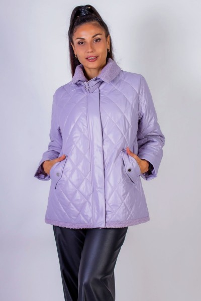 Демисезонная женская куртка Авиатор арт.7035 - сиреневый (НТ)