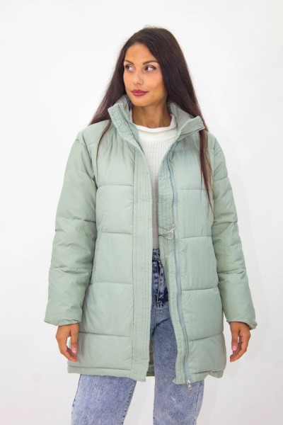 Удлиненная женская куртка осень-весна Лайт арт.151 - светло-бирюзовый (НТ)