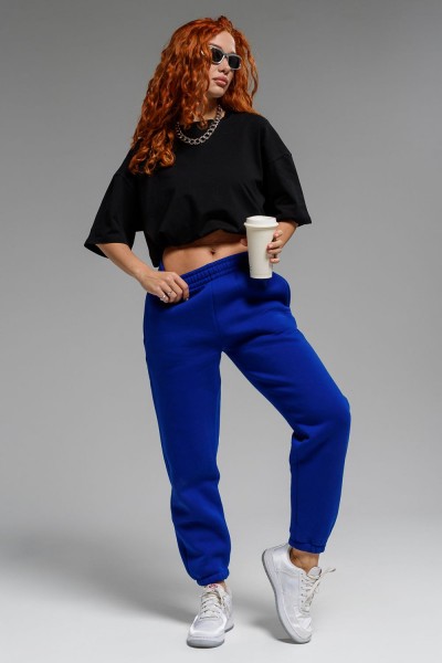 Брюки женские с начесом 14432 - темно-синий (НТ)