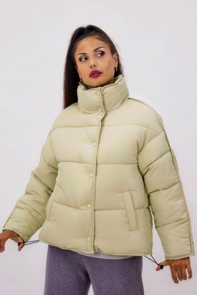 Стильная куртка Оверсайз арт.592 Евро-зима, демисезон - светло-зеленый (НТ)