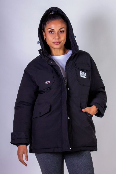 Парка с капюшоном Евро-зима, демисезон арт.82228 - черный (НТ)