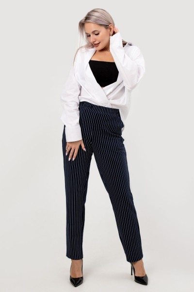Брюки Силуэт полоска - темно-синий-голубая полоска (НТ)