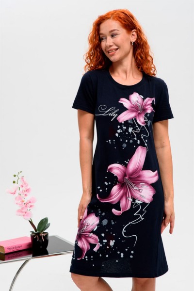 67157 туника женская - лилии (НТ)