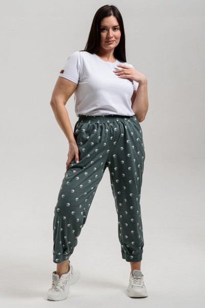Брюки 9147 - мелкие планеты на хаки (НТ)