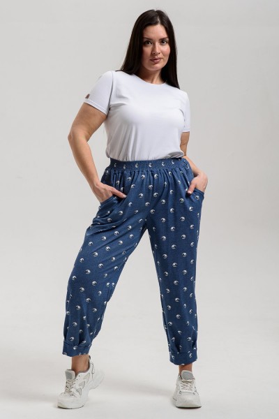 Брюки 9147 - мелкие планеты на джинсе (НТ)