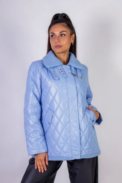 Демисезонная женская куртка арт.7035 А - голубой (НТ)