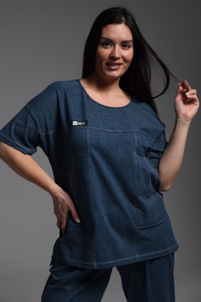 Туника женская 8497 - джинс (НТ)