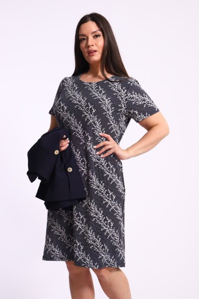 Костюм с платьем 31883 - синий (НТ) Костюм с платьем 31883 - синий (НТ)
