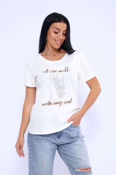 Футболка 80036 - молочный (НТ) Футболка 80036 - молочный (НТ)