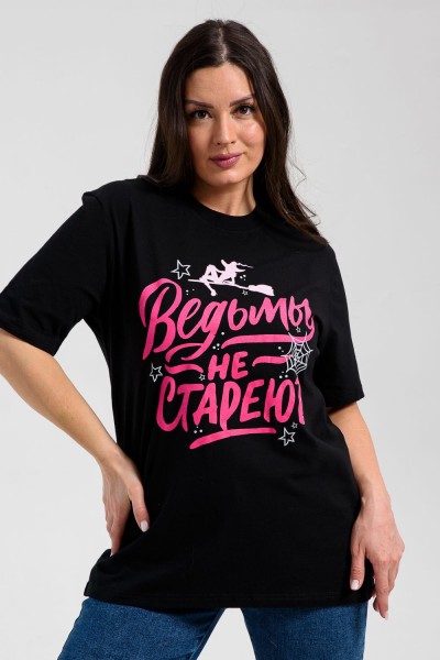 8540 футболка женская - черный+ведьма (НТ) 8540 футболка женская - черный+ведьма (НТ)