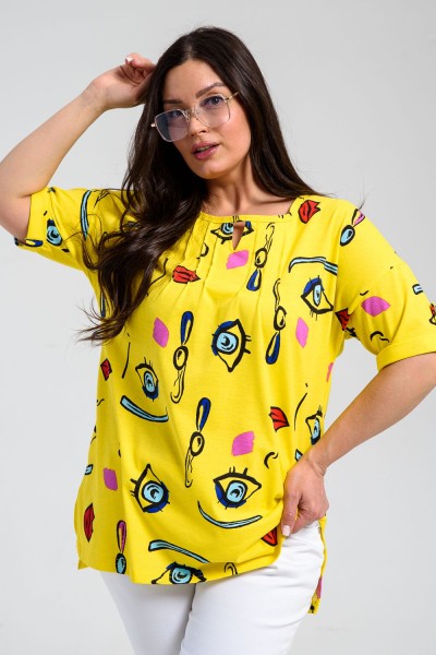 Туника 8243 - глаза на желтом (НТ)
