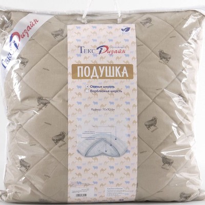 Подушка Овечья шерсть Тик (НТ)