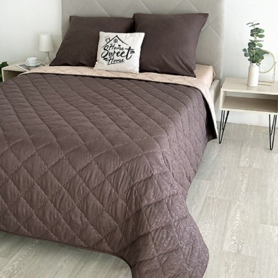 Комплект постельного белья с одеялом New Style КМ-001 коричневый-бежевый (НТ)