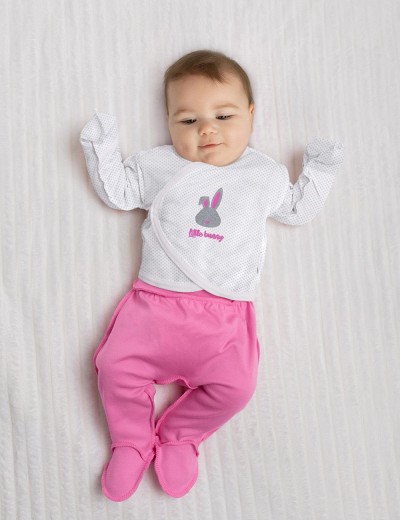 Распашонка интерлок Шайни 20761 - белый-серый (НТ) Распашонка интерлок Шайни 20761 - белый-серый (НТ)