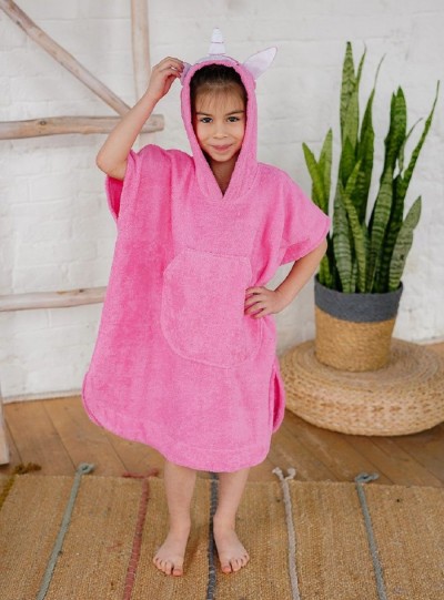Пончо махровое Сказка - розовый (НТ)