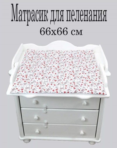Матрасик для пеленания двухсторонний водоотталкивающий - бантик на белом (НТ) Матрасик для пеленания двухсторонний водоотталкивающий - бантик на белом (НТ)