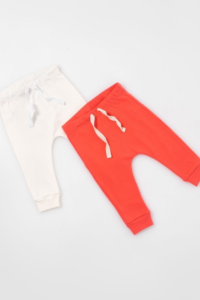 К23000 Ползунки для новорожденных комплект 2шт. - коралловый-белый (НТ) К23000 Ползунки для новорожденных комплект 2шт. - коралловый-белый (НТ)