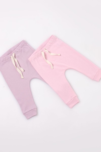 К23000 Ползунки для новорожденных комплект 2шт. - лиловый, розовый (НТ) К23000 Ползунки для новорожденных комплект 2шт. - лиловый, розовый (НТ)
