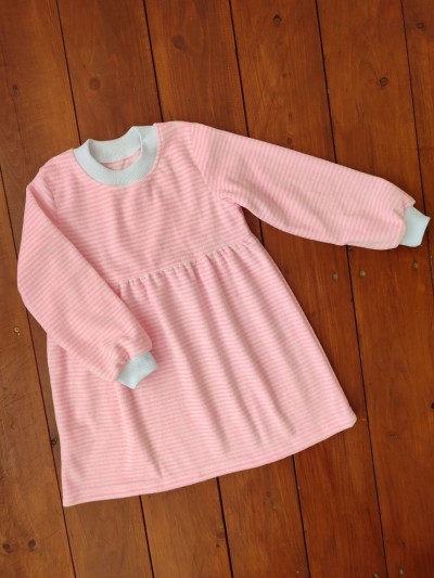 Платье Велюр с длинным рукавом 33054 - розовый (НТ)