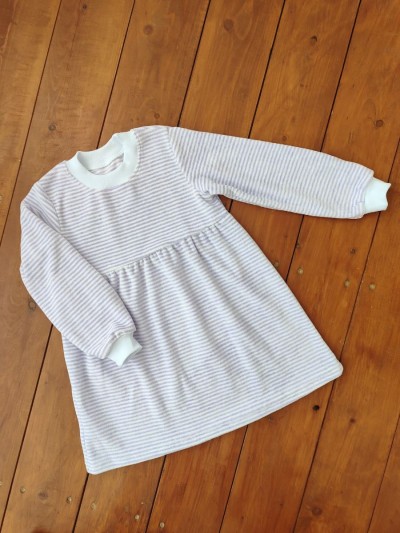 Платье Велюр с длинным рукавом 33054 - лавандовый (НТ)