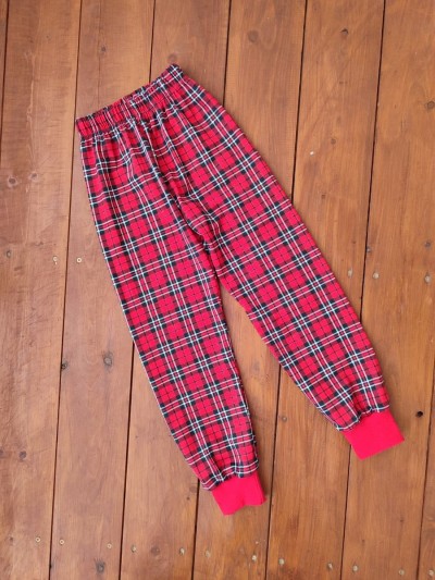 Детские брюки 33057 кулирка - красная клетка (НТ)