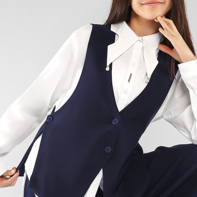 Жилет для девочки SP2513 - темно-синий (НТ) Жилет для девочки SP2513 - темно-синий (НТ)