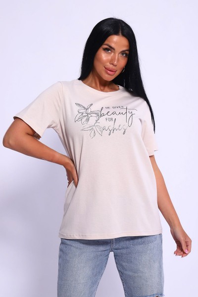 Футболка 80032 - бежевый (НТ) Футболка 80032 - бежевый (НТ)