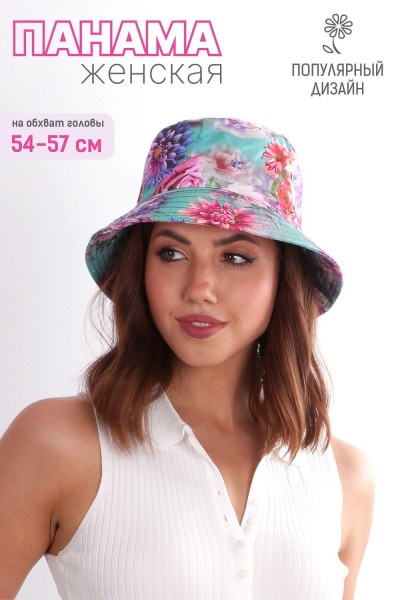 Панама женская GL412 - фиолетовые цветы (НТ) Панама женская GL412 - фиолетовые цветы (НТ)