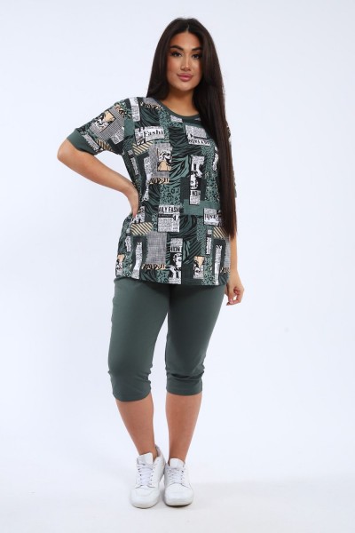 Костюм женский КБЖЖ0050А - зеленый-желтый (НТ) Костюм женский КБЖЖ0050А - зеленый-желтый (НТ)