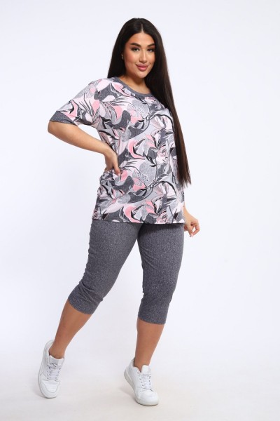 Костюм женский КБЖЖ0050А - розовый-серый (НТ) Костюм женский КБЖЖ0050А - розовый-серый (НТ)