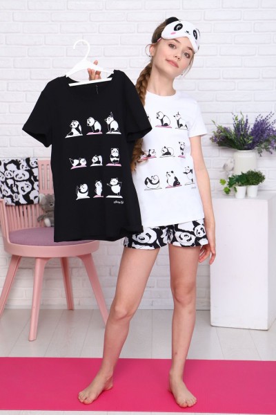 Пижама для девочки Панды Арт.ПД-009-052 - белый (НТ) Пижама для девочки Панды Арт.ПД-009-052 - белый (НТ)