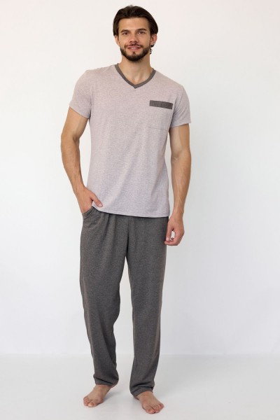 Костюм мужской Ральф короткий рукав - коричневый (НТ)