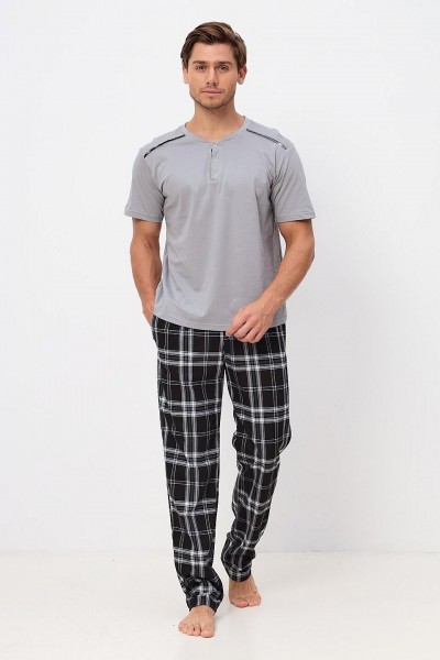 Костюм мужской Клетка - серый (НТ)