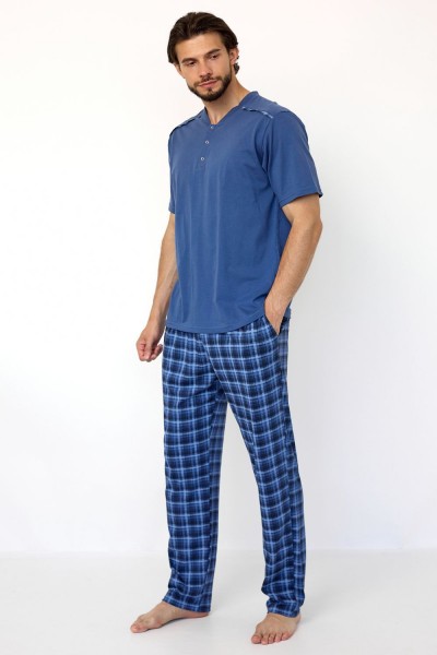 Костюм мужской Клетка - синий (НТ)