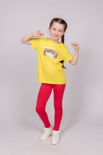 Футболка для девочки 51324 детская - желтый (НТ)