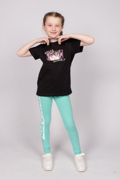 Футболка для девочки 51324 детская - черный (НТ)