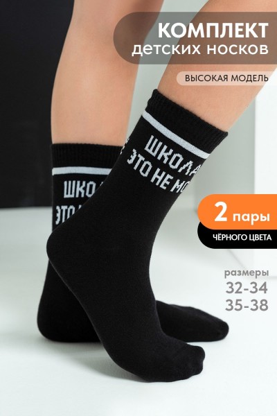 Носки детские Школа (набор 2 пары) - черный (НТ)