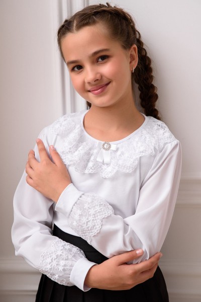 Фея блузка детская дл.рукав - белый (НТ)