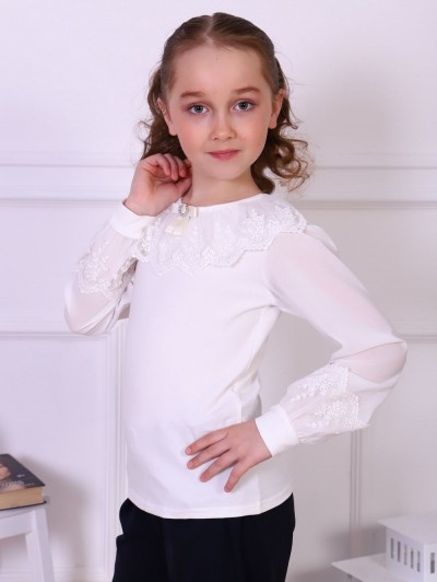 Фея блузка детская дл.рукав - экрю (НТ)
