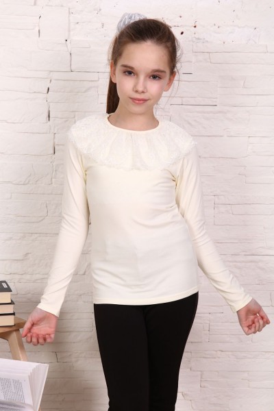 Фиона блузка детская дл. рукав - экрю-экрю (НТ)