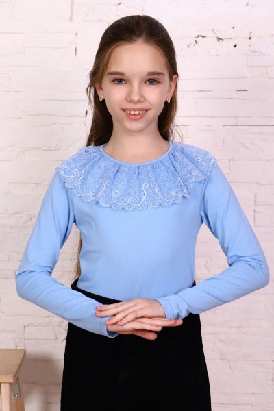 Фиона блузка детская дл. рукав - голубой-голубой (НТ)