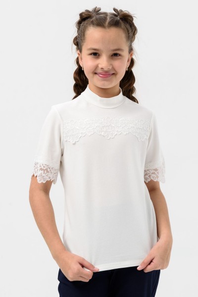Фредерика блузка детская кор.рукав - экрю (НТ)