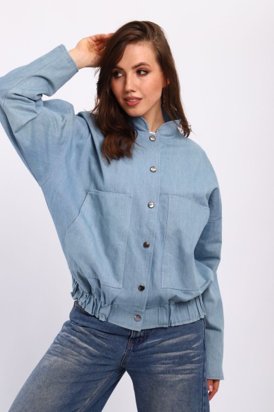 Женский бомбер 31953 - голубой (НТ)