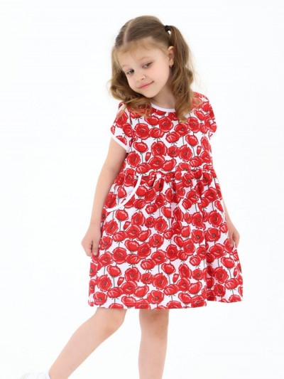 Платье Киска с карманами 33066 маки - маки (НТ)